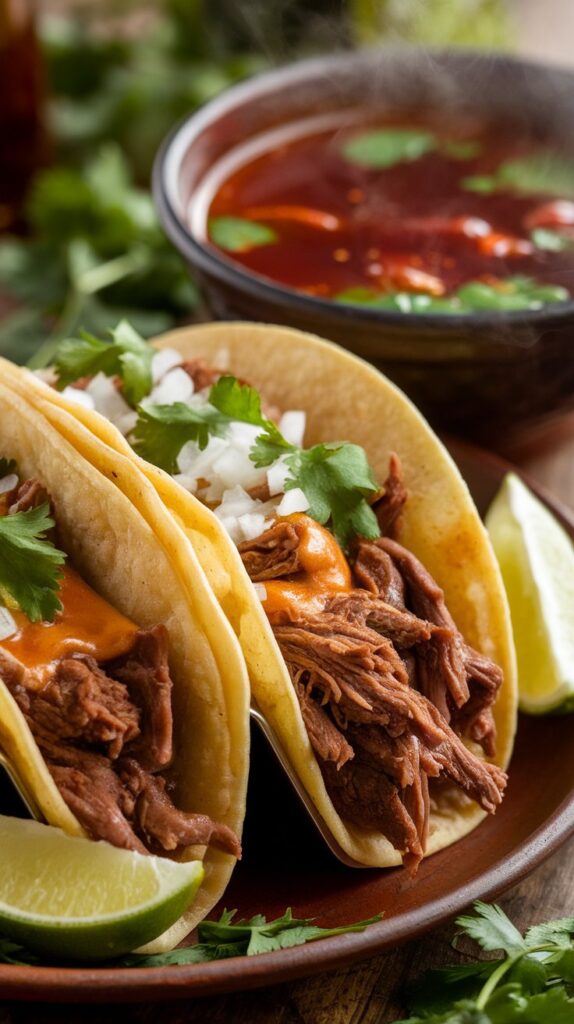 Birria Tacos with Consommé