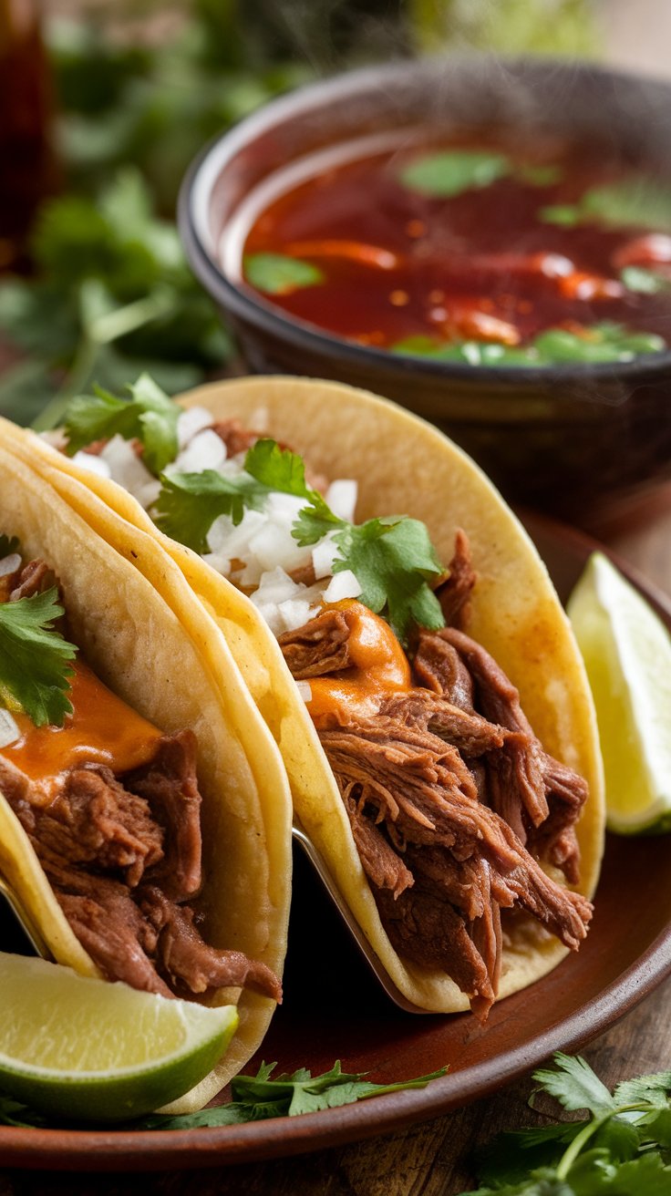 Birria Tacos with Consommé