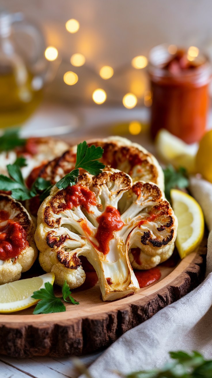 Harissa Roasted Cauliflower Steaks