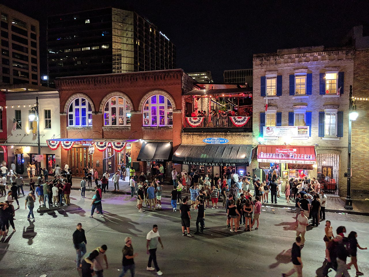 Sixth Street Austin at Night, Texas